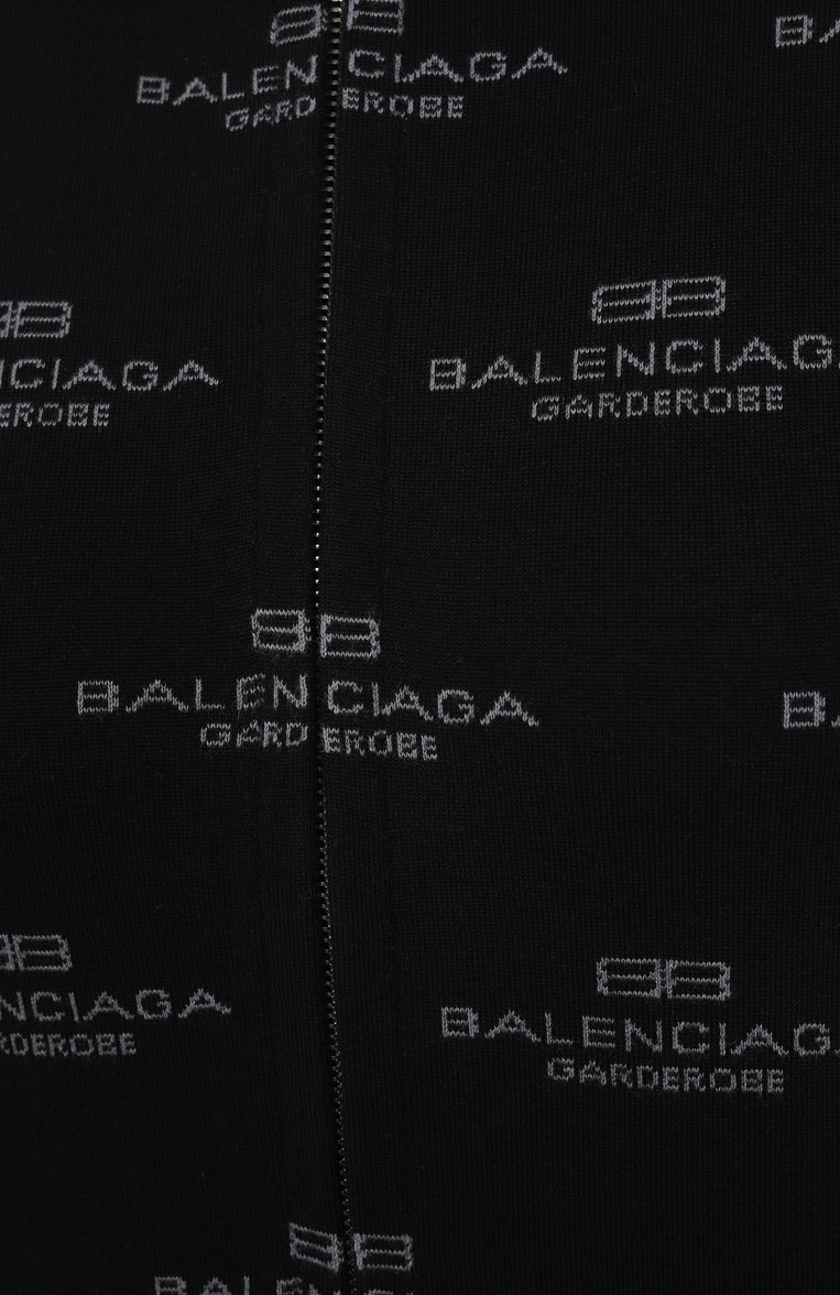 Женский кардиган из шерсти и хлопка BALENCIAGA черного цвета, арт. 812596/T1724 | Фото 6 (Материал внешний: Шерсть, Хлопок; Длина (для топов): Стандартные; Рукава: Длинные; Женское Кросс-КТ: Кардиган-одежда, кардиган-трикотаж; Стили: Гранж; Застежка: Молния)