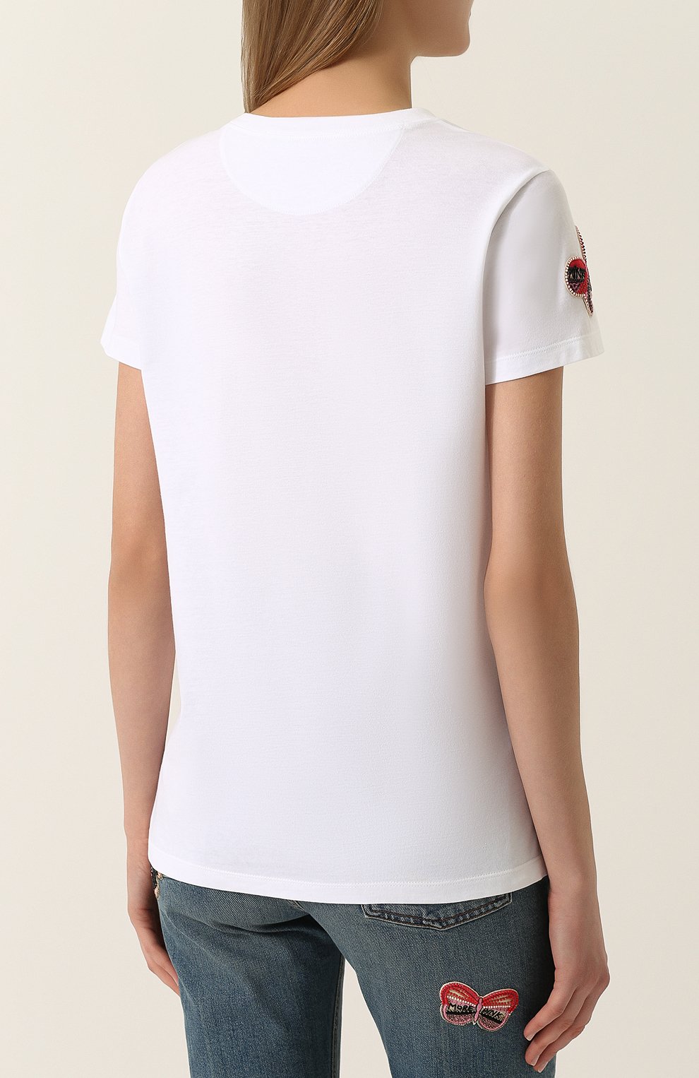 Футболка прямого кроя с отделкой в виде бабочек VALENTINO, арт. PB3MG06U/3P7, фото 4