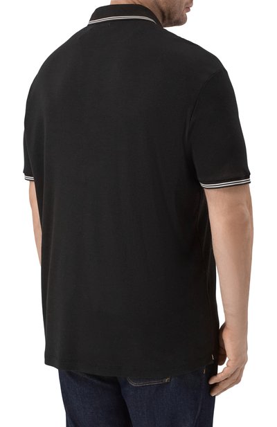 Поло из хлопка и лиоцелла PAUL&SHARK черного цвета по цене 35100 руб., арт. 26411256, фото 4 Поло из хлопка и лиоцелла PAUL&SHARK, арт. 26411256, фото 4