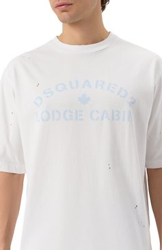 Мужская хлопковая футболка DSQUARED2 белого цвета, арт. S74GD1382/S24583 | Фото 5 (Рукава: 3/4; Материал внешний: Хлопок; Длина (для топов): Стандартные; Принт: С принтом; Стили: Кэжуэл; Мужское Кросс-КТ: Футболка-одежда; Кросс-КТ: Джерси)