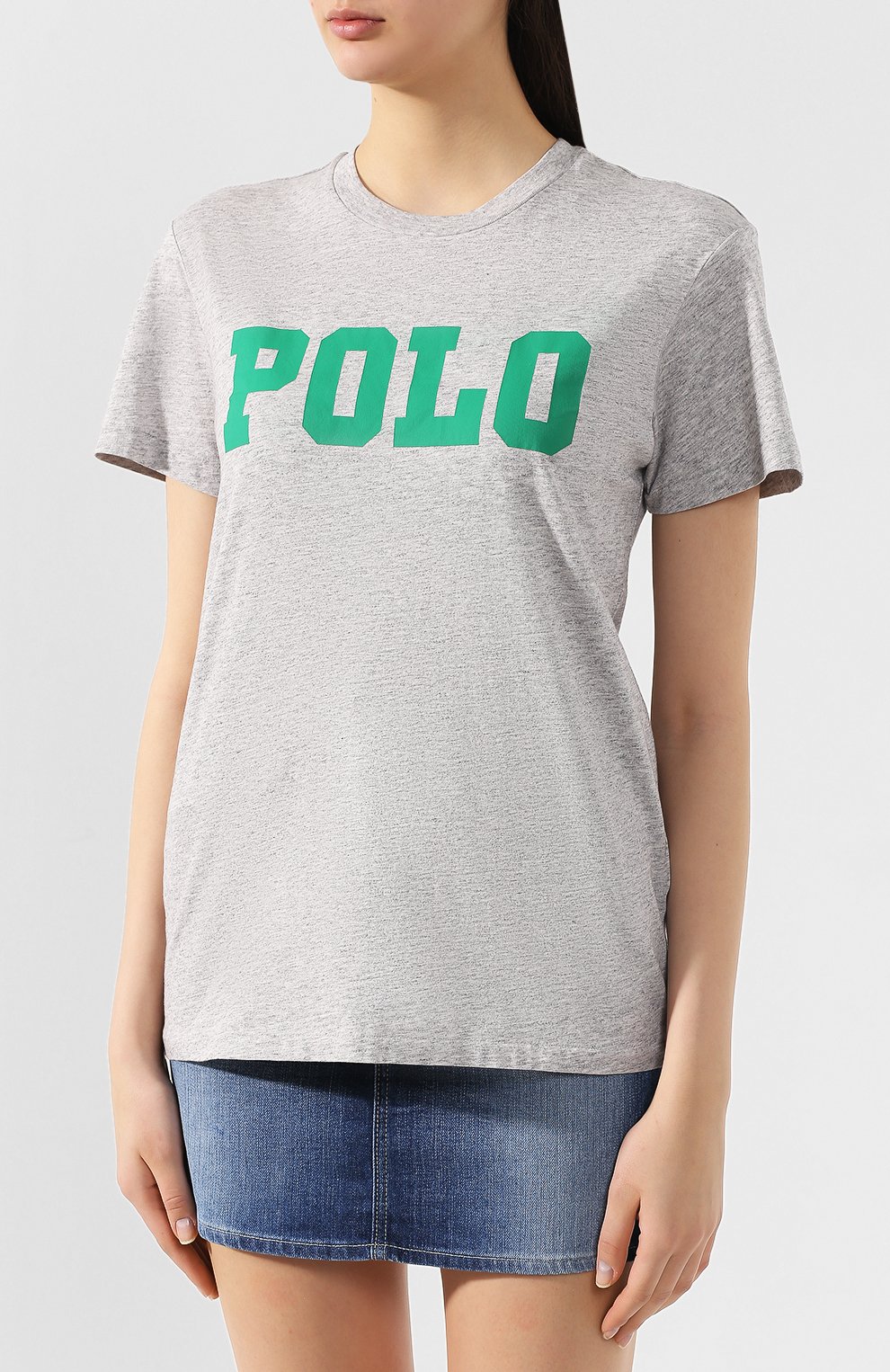 Хлопковая футболка POLO RALPH LAUREN серого цвета по цене 8375 руб., арт. 211744685, фото 3 Хлопковая футболка POLO RALPH LAUREN, арт. 211744685, фото 3