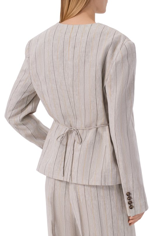 Льняной жакет 12 STOREEZ 137435 Серый  137435 Фото 4