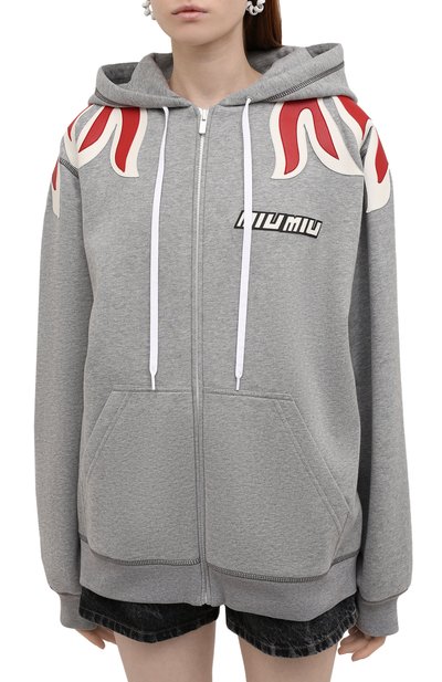 Хлопковая толстовка MIU MIU, арт. MJL788-1ZPA-F0031, фото 3