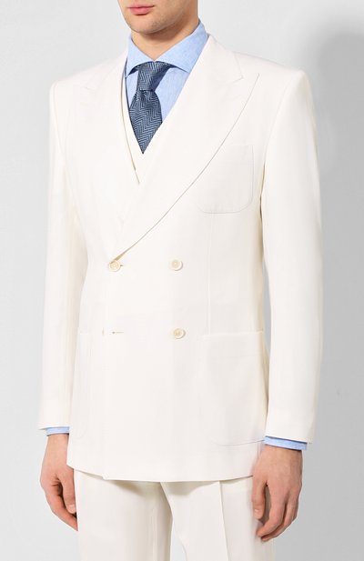 Шерстяной костюм-тройка DOLCE & GABBANA белого цвета по цене 385000 руб., арт. GKK7HT/FURGU, фото 2 Шерстяной костюм-тройка DOLCE & GABBANA, арт. GKK7HT/FURGU, фото 2