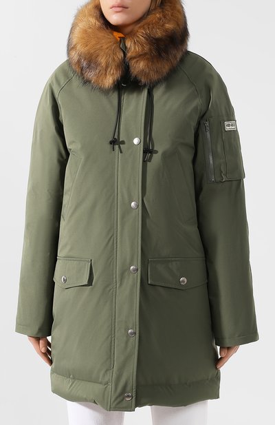 Пуховая парка KENZO хаки цвета по цене 108000 руб., арт. F9620U019551, фото 3 Пуховая парка KENZO, арт. F9620U019551, фото 3