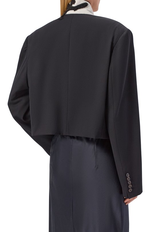 Шерстяной жакет Dries Van Noten 010419/3122 Чёрный  010419/3122 Фото 4