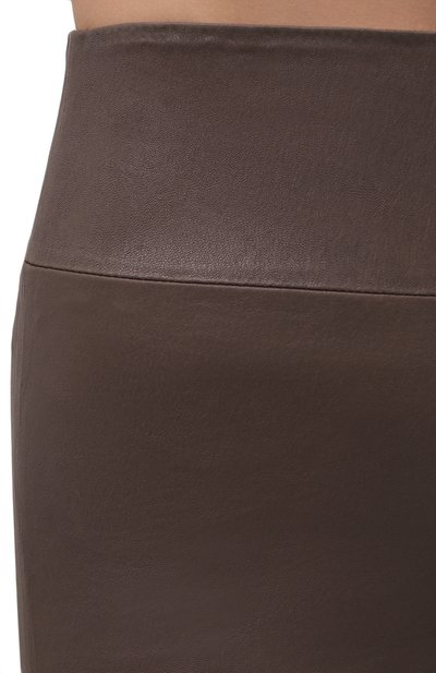 Кожаные легинсы SPRWMN коричневого цвета по цене 107000 руб., арт. ANK-003-L/ANKLE LEGGING, фото 5 Кожаные легинсы SPRWMN, арт. ANK-003-L/ANKLE LEGGING, фото 5
