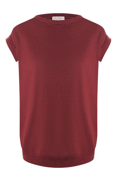 Женская футболка из смеси льна и шелка BRUNELLO CUCINELLI, арт. MF982BR308