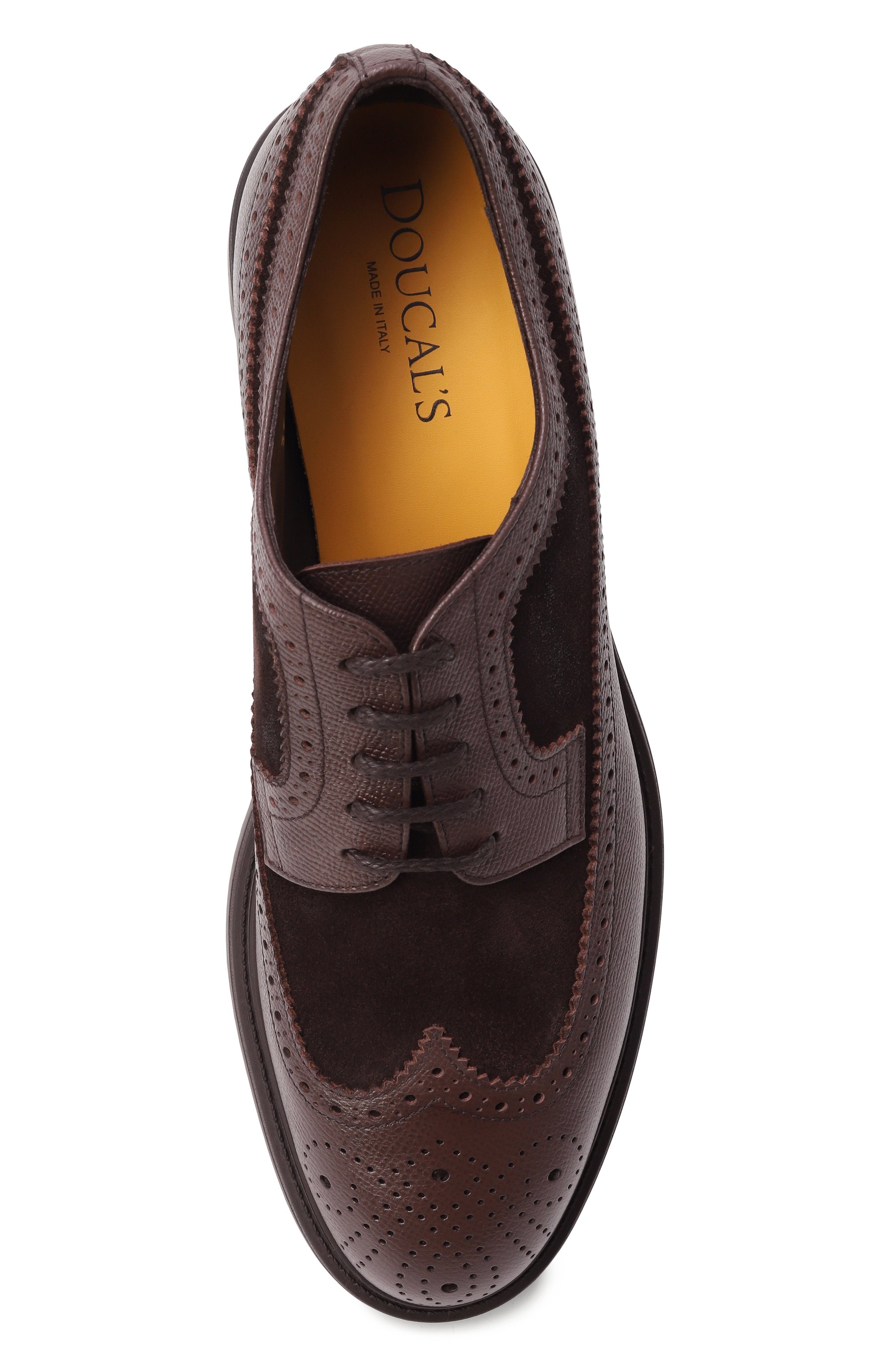 Кожаные дерби DOUCAL'S темно-коричневого цвета по цене 55500 руб., арт. DU3505RALPPF817T, фото 6 Кожаные дерби DOUCAL'S, арт. DU3505RALPPF817T, фото 6