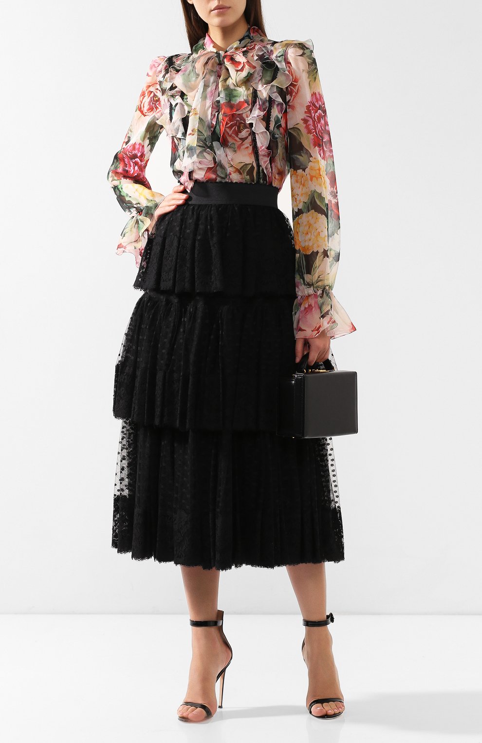 Блузка из смеси шелка и хлопка DOLCE & GABBANA, арт. F73D2T/HS1W9, фото 2