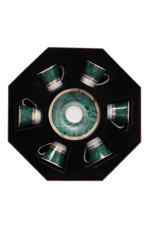 фото Набор из шести кофейных чашек с блюдцами malachite stefano ricci