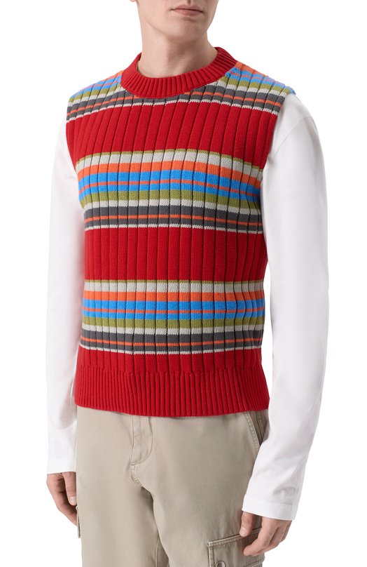 Жилет из хлопка и шерсти Dries Van Noten 021235/3730 Разноцветный  021235/3730 Фото 3