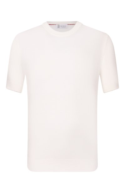 Хлопковый джемпер BRUNELLO CUCINELLI белого цвета по цене 75950 руб., арт. M29805200, фото 1 Хлопковый джемпер BRUNELLO CUCINELLI, арт. M29805200, фото 1