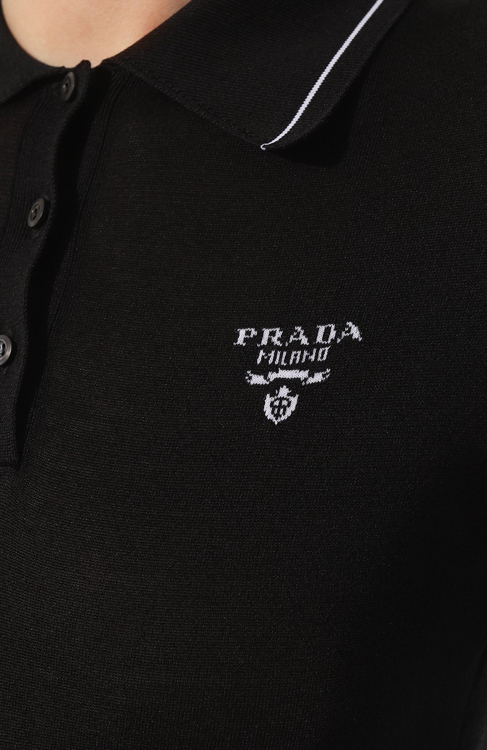 Платье из шелка и хлопка PRADA черного цвета по цене 240000 руб., арт. P3B06M-10FT-F0002-201, фото 5 Платье из шелка и хлопка PRADA, арт. P3B06M-10FT-F0002-201, фото 5