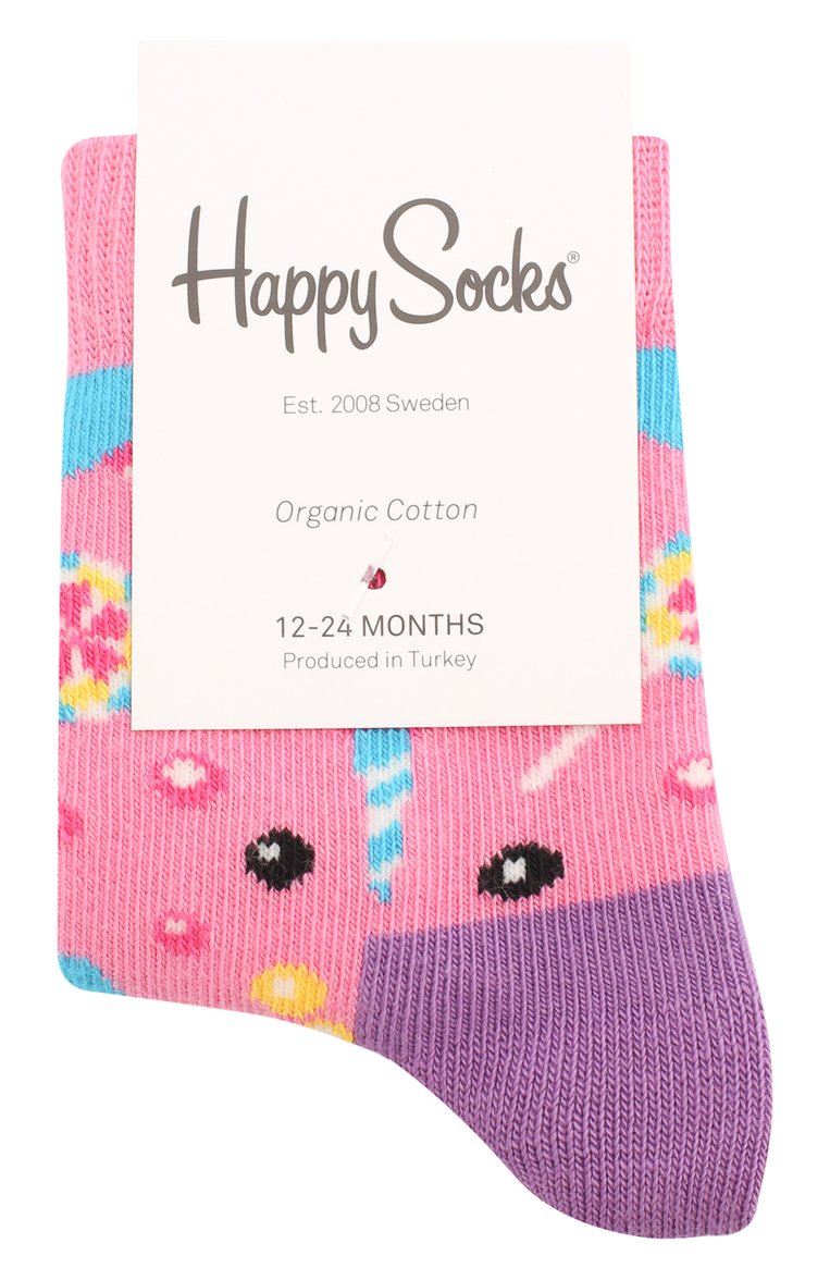 Детские носки HAPPY SOCKS разноцветного цвета, арт. KCOT01 | Фото 1 (Материал: Хлопок, Текстиль; Кросс-КТ: Носки; Нос: Не проставлено; Материал сплава: Проставлено)