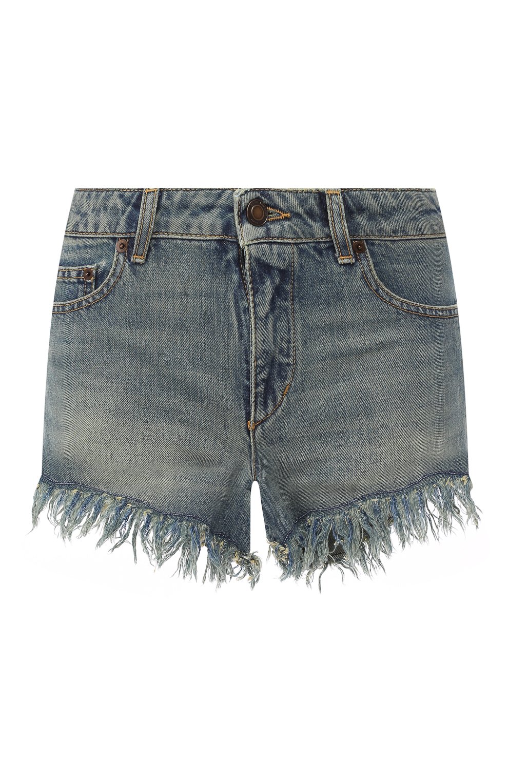 Джинсовые шорты с потертостями SAINT LAURENT, арт. 527665/Y0883, фото 1