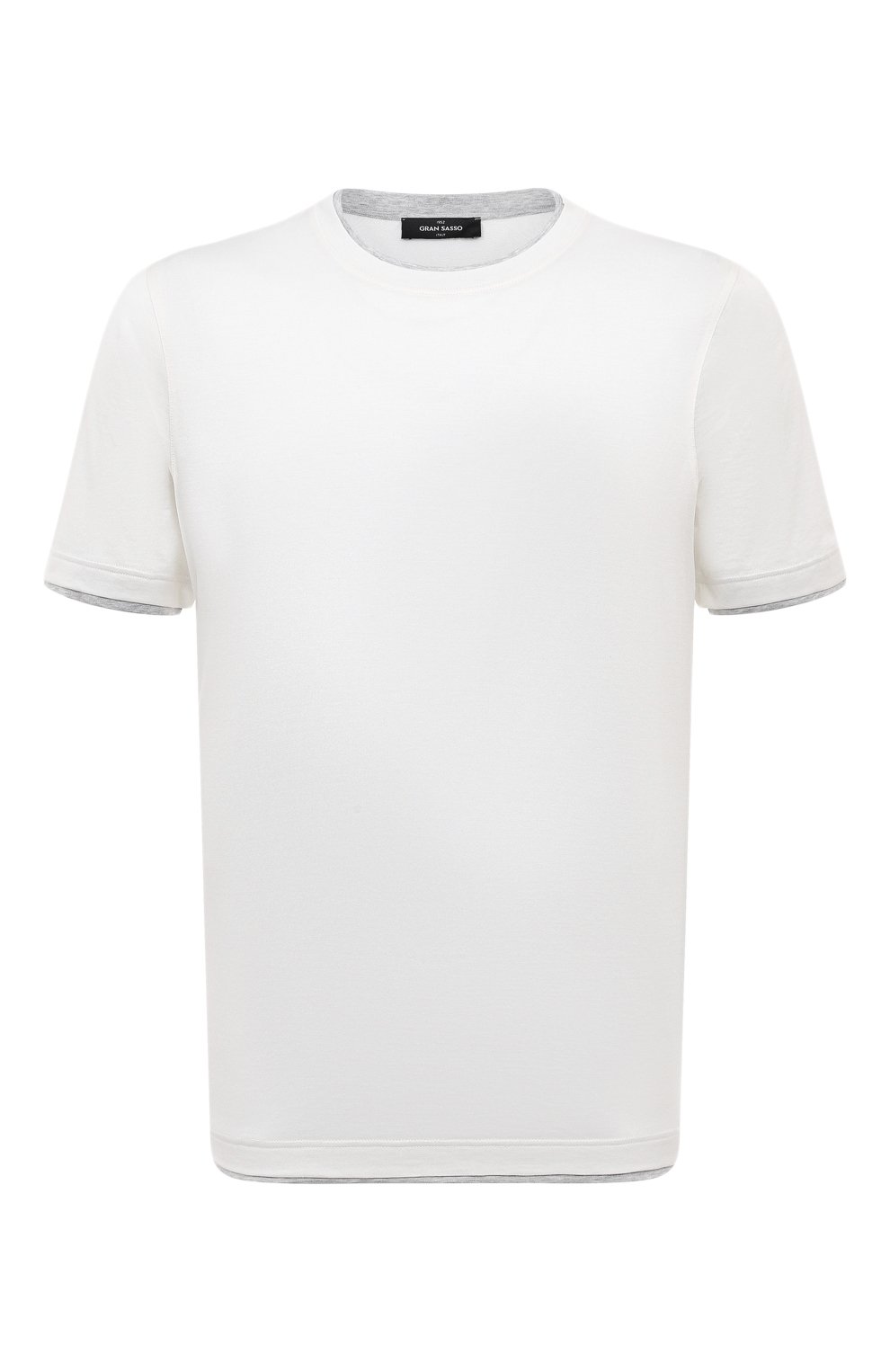 Футболка из шелка и хлопка GRAN SASSO белого цвета по цене 30700 руб., арт. 60123/78410, фото 1 Футболка из шелка и хлопка GRAN SASSO, арт. 60123/78410, фото 1