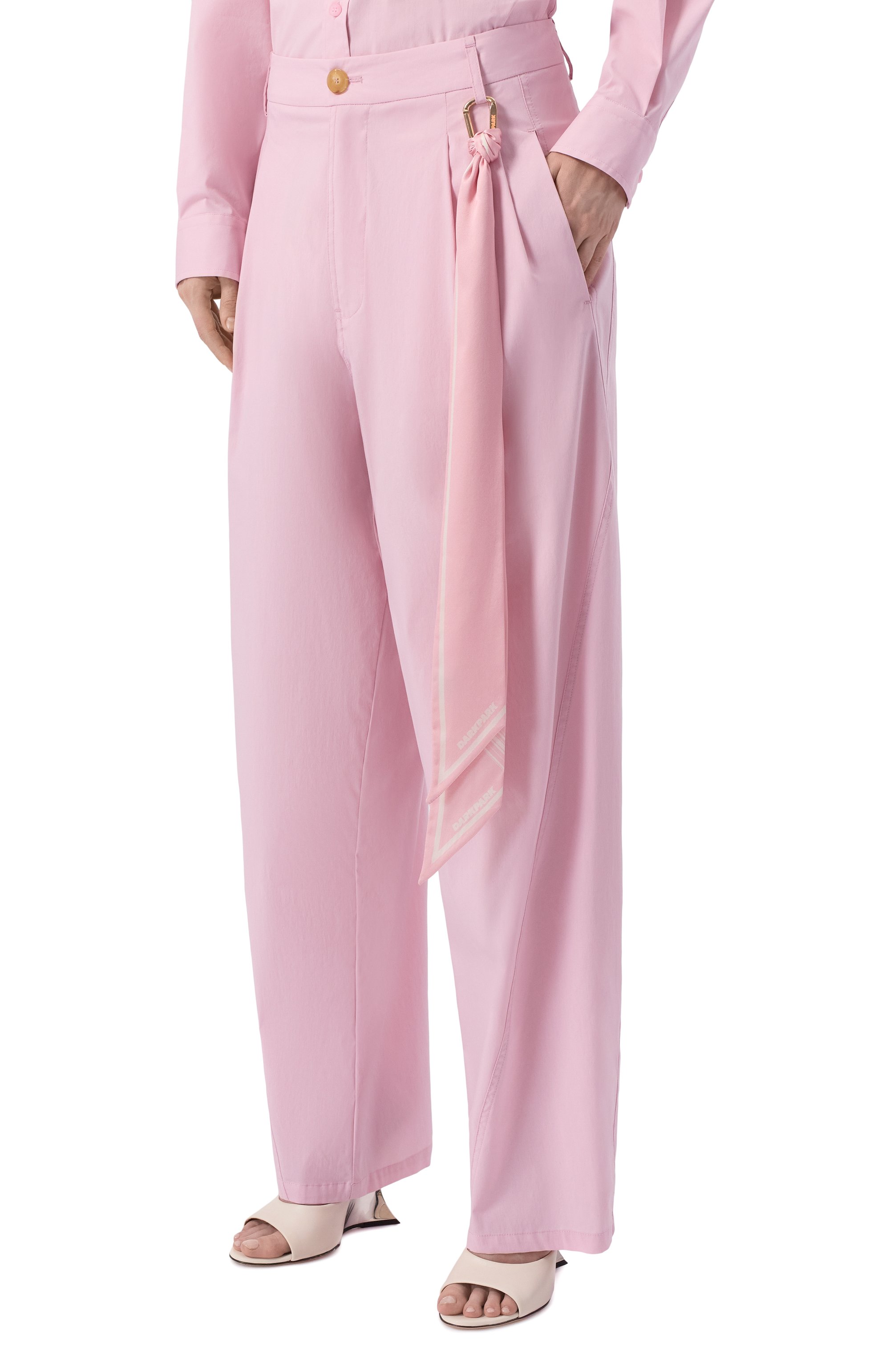 Хлопковые брюки DARKPARK, арт. WTR36 FAC134/PHEBE-LIGHT C0TT0N P0PELINE WIDE-LEG, фото 3