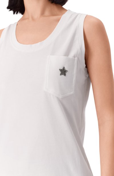 Хлопковый топ LORENA ANTONIAZZI белого цвета по цене 17550 руб., арт. TS21/9999, фото 5 Хлопковый топ LORENA ANTONIAZZI, арт. TS21/9999, фото 5