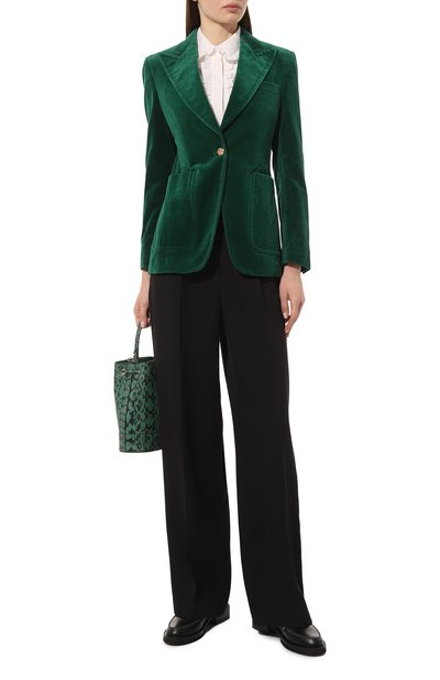 Бархатный жакет GUCCI изумрудного цвета по цене 259200 руб., арт. 518467 Z409H, фото 2 Бархатный жакет GUCCI, арт. 518467 Z409H, фото 2