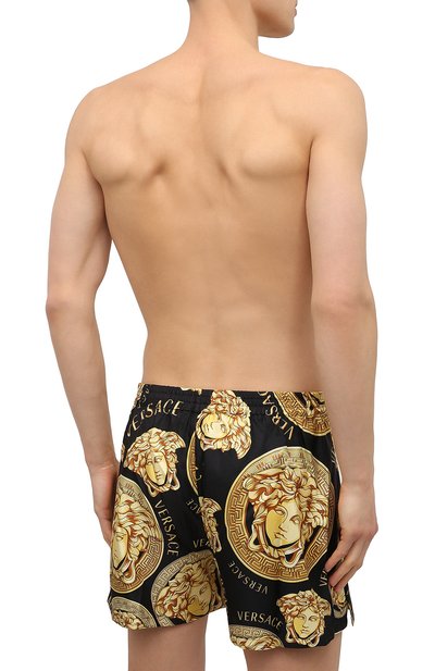 Шелковые боксеры VERSACE золотого цвета по цене 64550 руб., арт. AUU05053/1F00596, фото 3 Шелковые боксеры VERSACE, арт. AUU05053/1F00596, фото 3