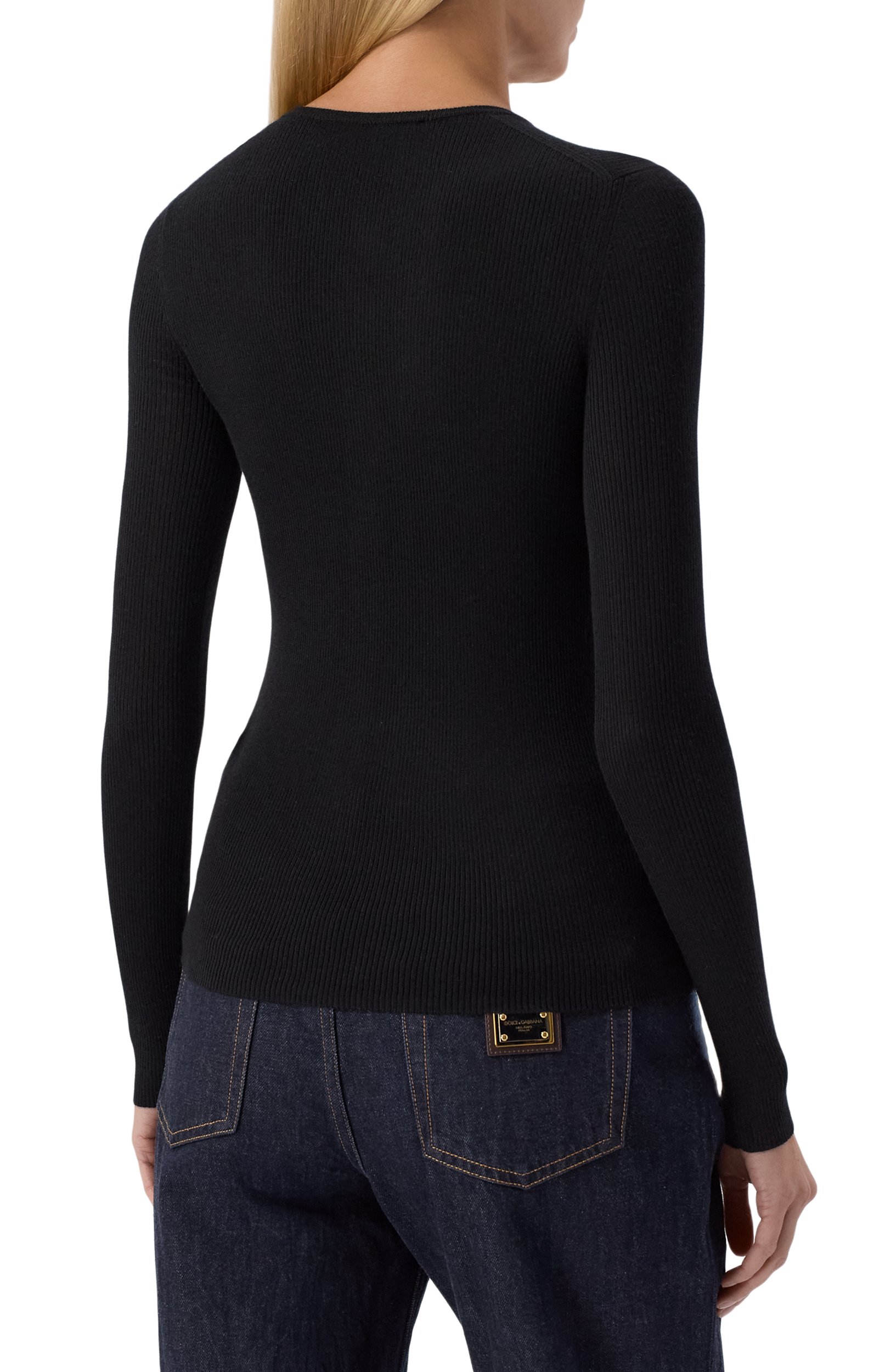 Кашемировый кардиган DOLCE & GABBANA черного цвета по цене 267500 руб., арт. FXVF5T/JBW25, фото 4 Кашемировый кардиган DOLCE & GABBANA, арт. FXVF5T/JBW25, фото 4