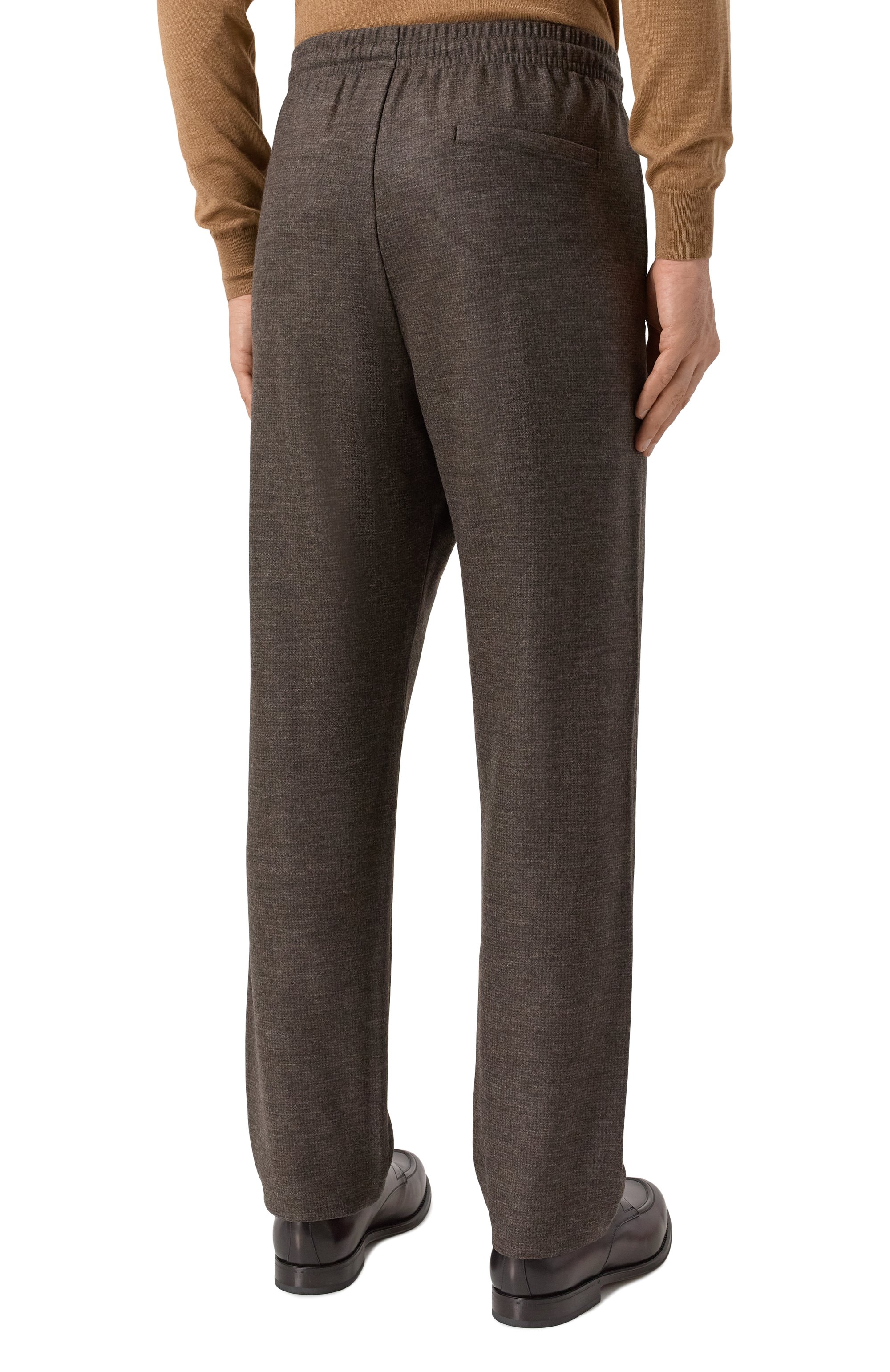 Шерстяные брюки HARRIS WHARF LONDON темно-коричневого цвета по цене 64350 руб., арт. CW7016MVA, фото 4 Шерстяные брюки HARRIS WHARF LONDON, арт. CW7016MVA, фото 4