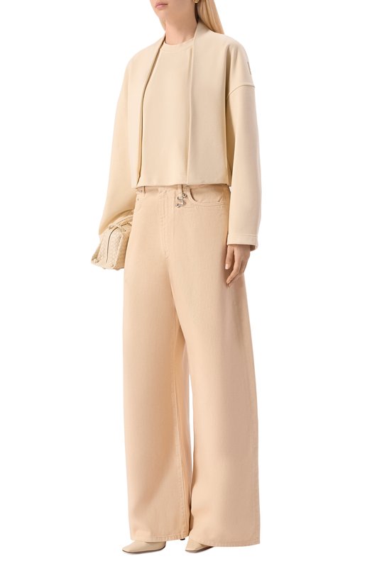 Хлопковый свитшот Sportmax MINNIE Кремовый  MINNIE Фото 2