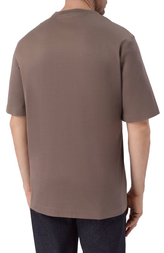 Хлопковая футболка Zilli TSR030M0100VZMRB0 Бежевый  TSR030M0100VZMRB0 Фото 4