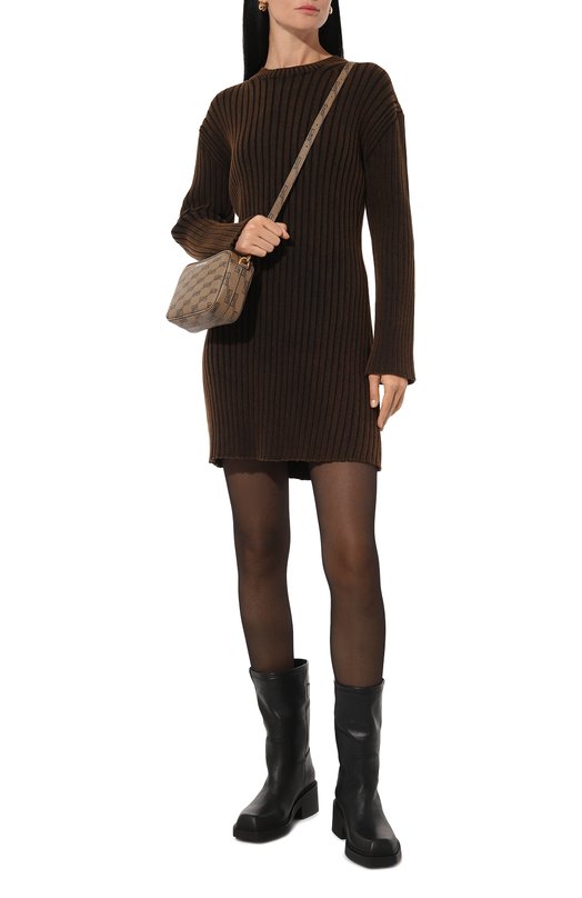 Хлопковое платье Juun.J JW485UW01D Коричневый  JW485UW01D Фото 2