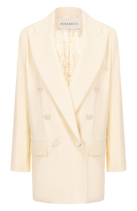 Шерстяной жакет Nina Ricci 25ACVE002/WV0324 Кремовый 25ACVE002/WV0324