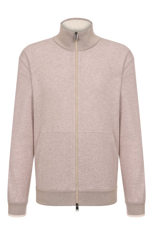 Хлопковая толстовка Brioni UJNU0L-PA611 Бежевый UJNU0L-PA611