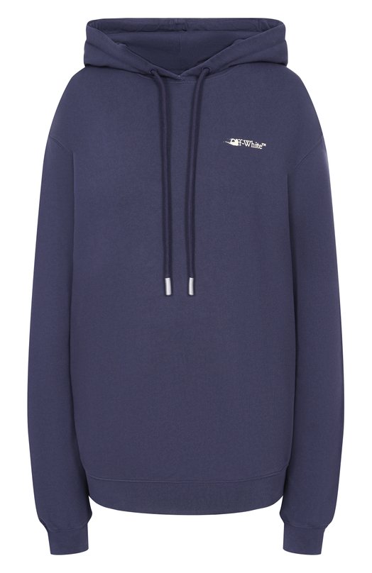 Хлопковое худи Off-White 0WBB035F25FLE002 Синий 0WBB035F25FLE002