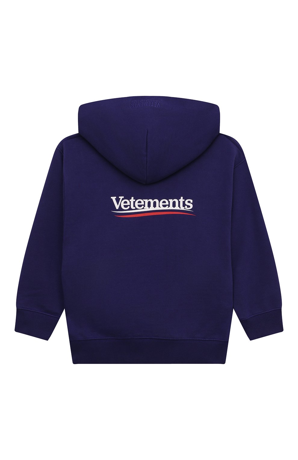 Хлопковое худи VETEMENTS темно-синего цвета по цене 49400 руб., арт. KA10HD160N, фото 2 Хлопковое худи VETEMENTS, арт. KA10HD160N, фото 2
