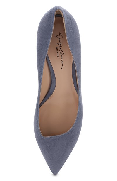 Замшевые туфли GIORGIO ARMANI голубого цвета по цене 82150 руб., арт. X1E718/XC067, фото 5 Замшевые туфли GIORGIO ARMANI, арт. X1E718/XC067, фото 5