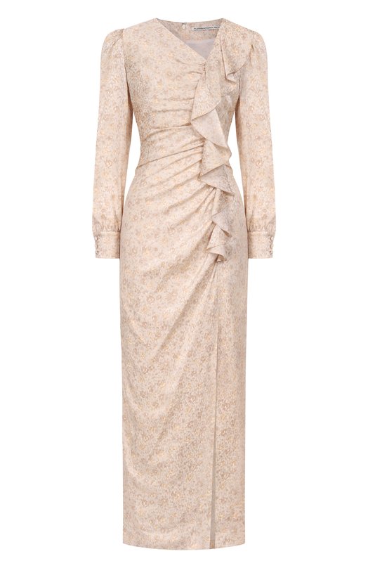 Шелковое платье Alessandra Rich FABX4287/F4670 Бежевый FABX4287/F4670