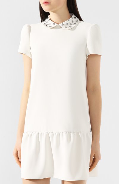 Платье с оборкой REDVALENTINO белого цвета по цене 39950 руб., арт. RR3VAB95/TUF, фото 3 Платье с оборкой REDVALENTINO, арт. RR3VAB95/TUF, фото 3