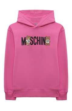 Де�тский хлопковое худи MOSCHINO фуксия цвета, арт. HUF07I/LCA58/10A-14A | Фото 1 (Рукава: Длинные; Материал сплава: Проставлено; Материал внешний: Хлопок; Драгоценные камни: Проставлено; Девочки Кросс-КТ: Худи-одежда)