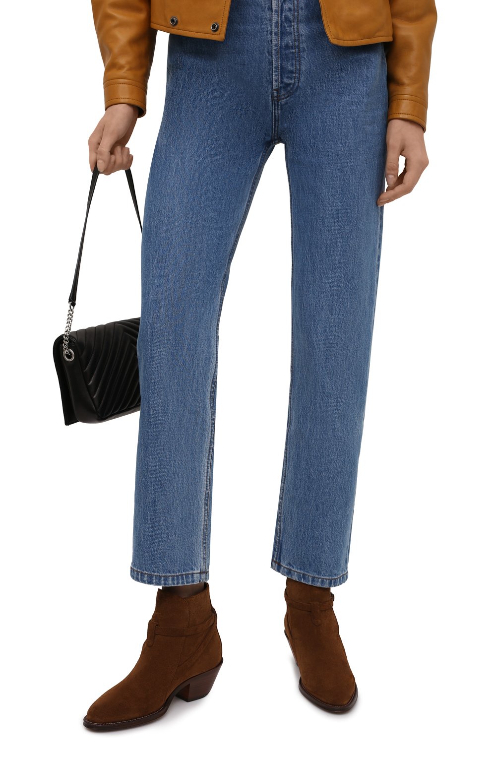 Замшевые казаки SAINT LAURENT, арт. 670298/1NZ00, фото 3