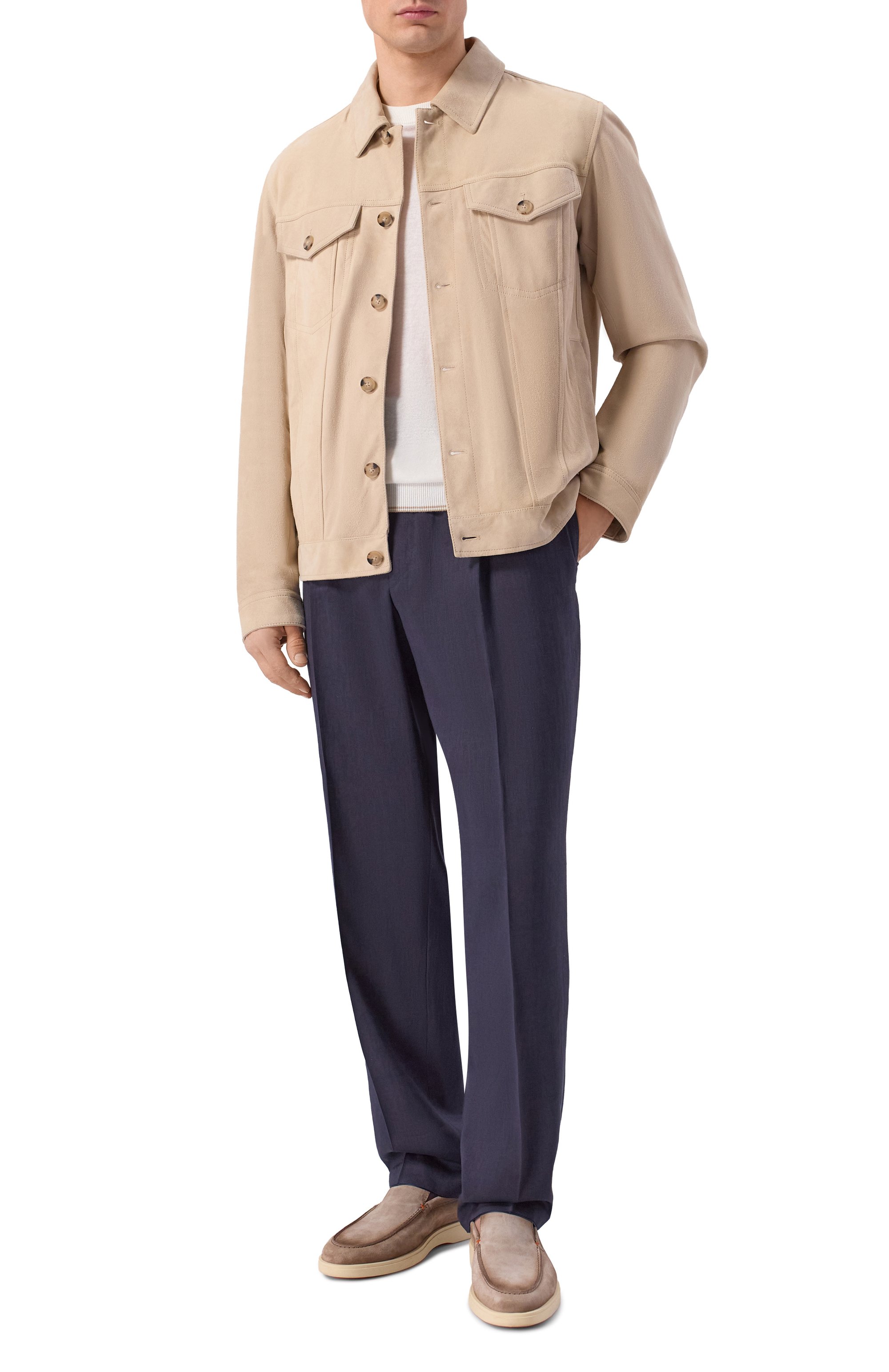 Брюки изо льна и шерсти BOSS CAMEL, арт. 50560851, фото 2