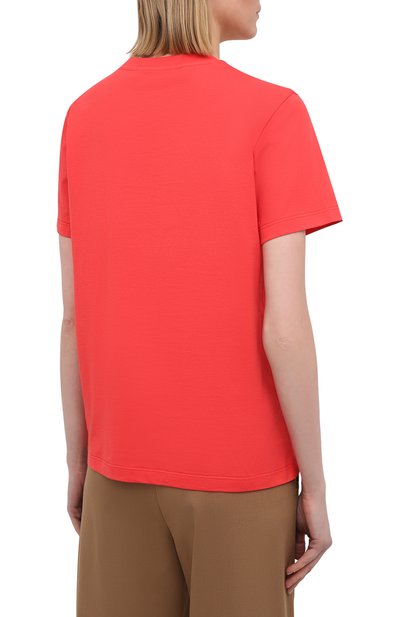 Хлопковая футболка MSGM красного цвета по цене 9950 руб., арт. 3041MDM100 217298, фото 4 Хлопковая футболка MSGM, арт. 3041MDM100 217298, фото 4