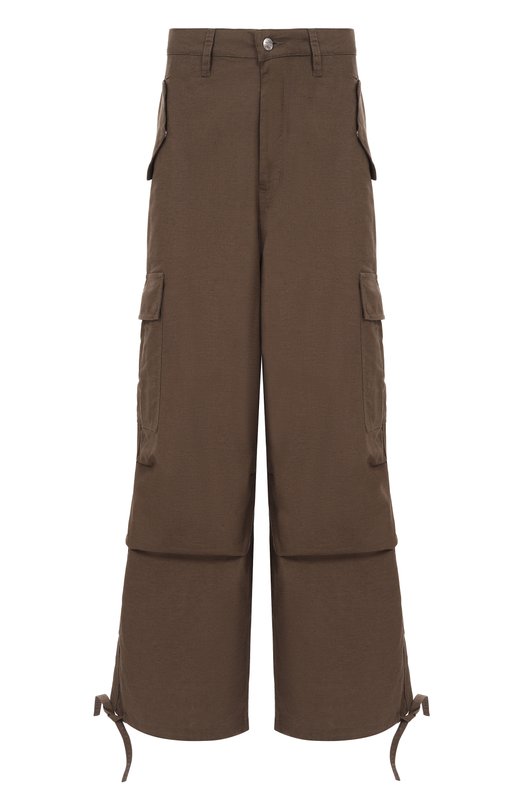 Брюки-карго изо льна и хлопка Rhude RHPS26PA01112 Коричневый RHPS26PA01112