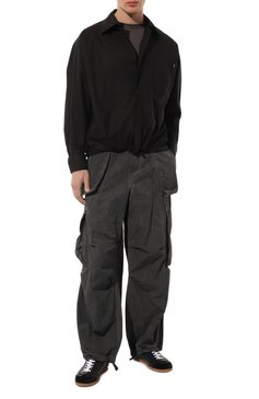 Мужская хлопковая куртка A PAPER KID черного цвета, арт. S4PKMASI033 | Фото 2 (Кросс-КТ: Куртка, Ветровка; Рукава: Длинные; Материал сплава: Проставлено; Материал внешний: Хлопок; Драгоценные камни: Проставлено; Длина (верхняя одежда): Короткие; Материал подклада: Хлопок; Стили: Кэжуэл)