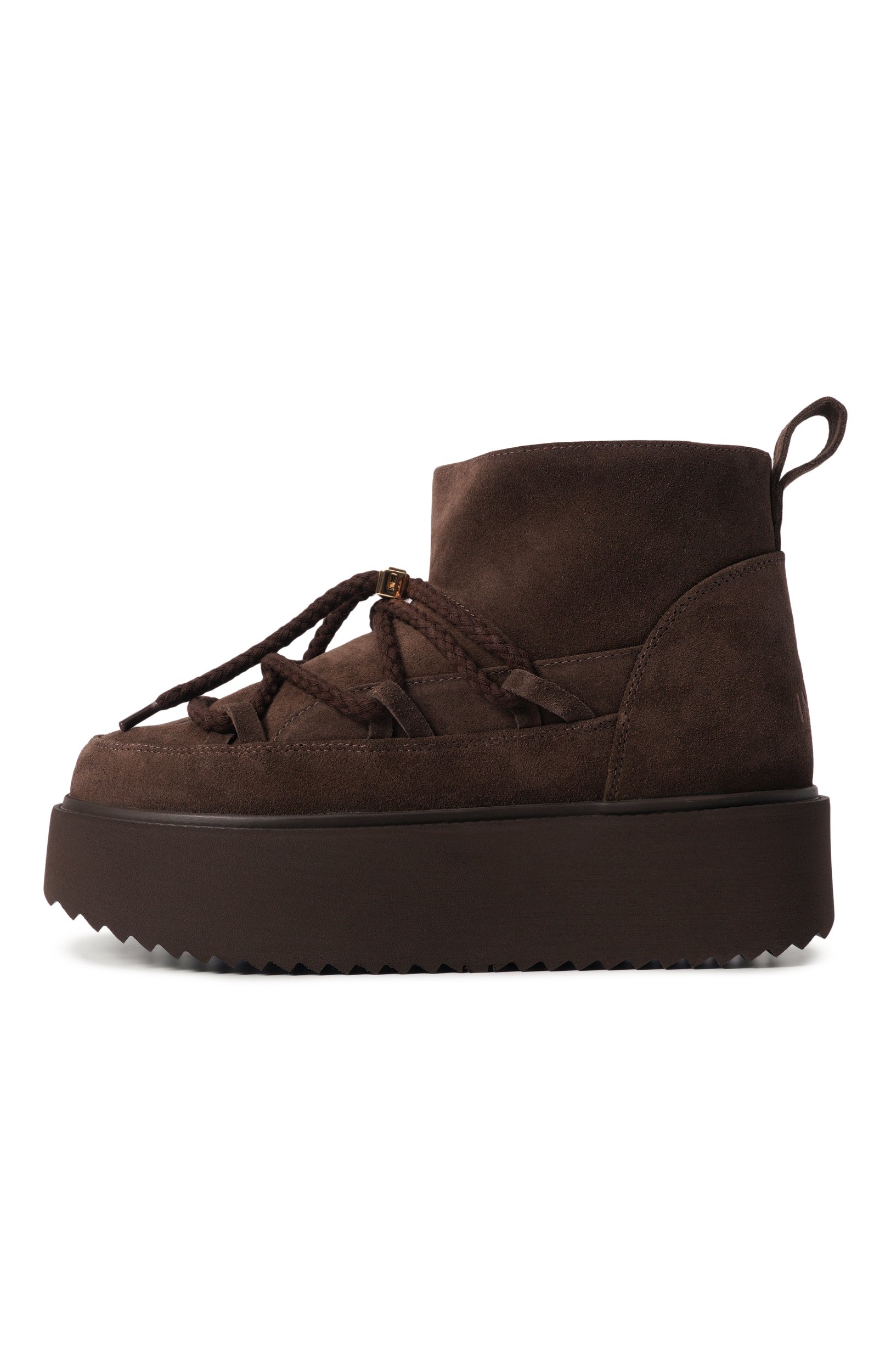 Замшевые полусапоги classic low platform INUIKII темно-коричневого цвета по цене 33150 руб., арт. 1001.006.0012, фото 4 Замшевые полусапоги classic low platform INUIKII, арт. 1001.006.0012, фото 4