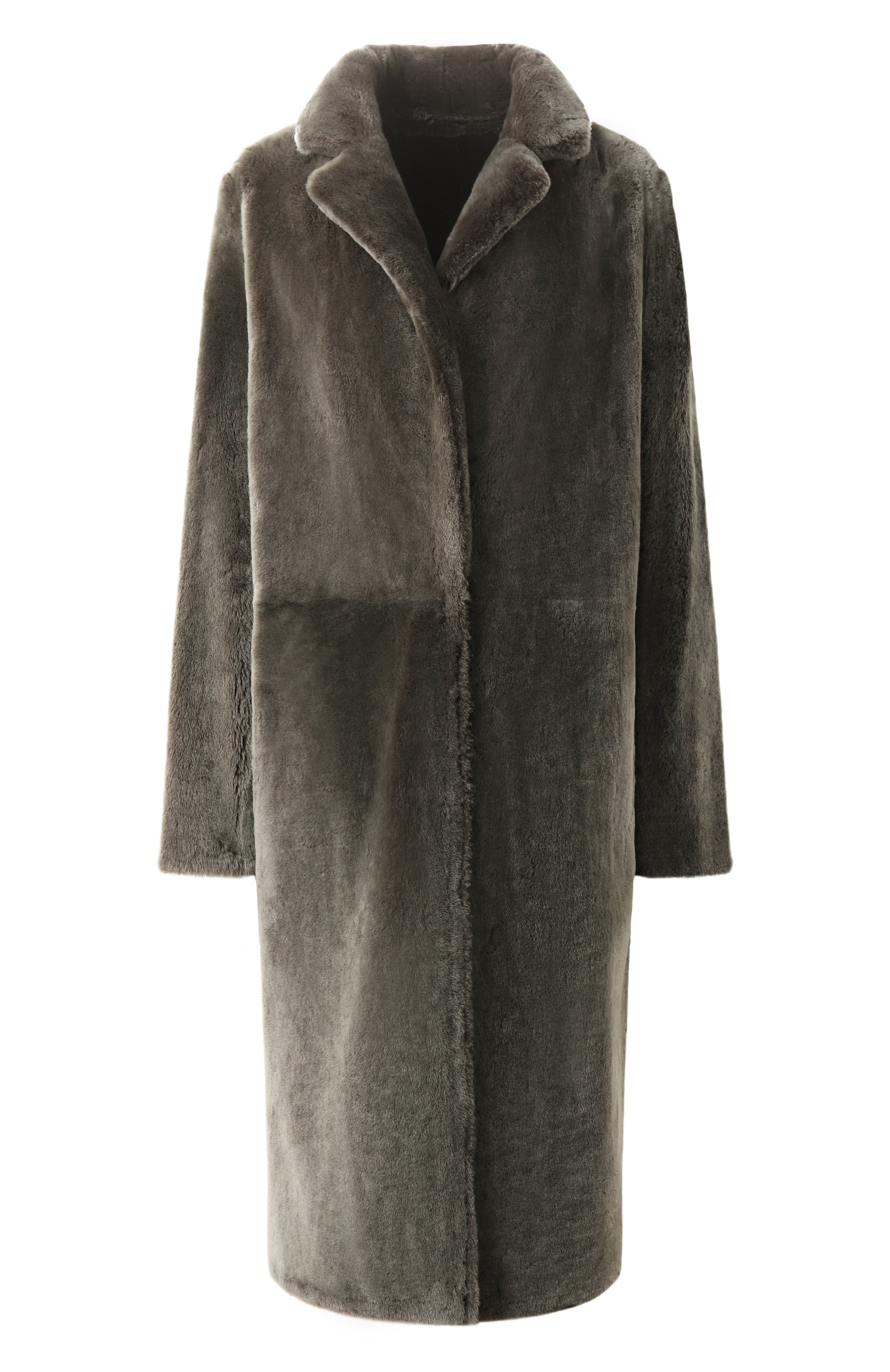 Шуба из овчины YVES SALOMON темно-серого цвета по цене 452500 руб., арт. 21WYM60504MESI, фото 1 Шуба из овчины YVES SALOMON, арт. 21WYM60504MESI, фото 1