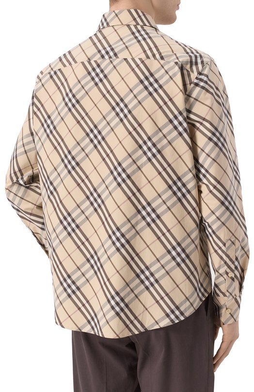 Хлопковая рубашка Burberry 8105202 Бежевый  8105202 Фото 4