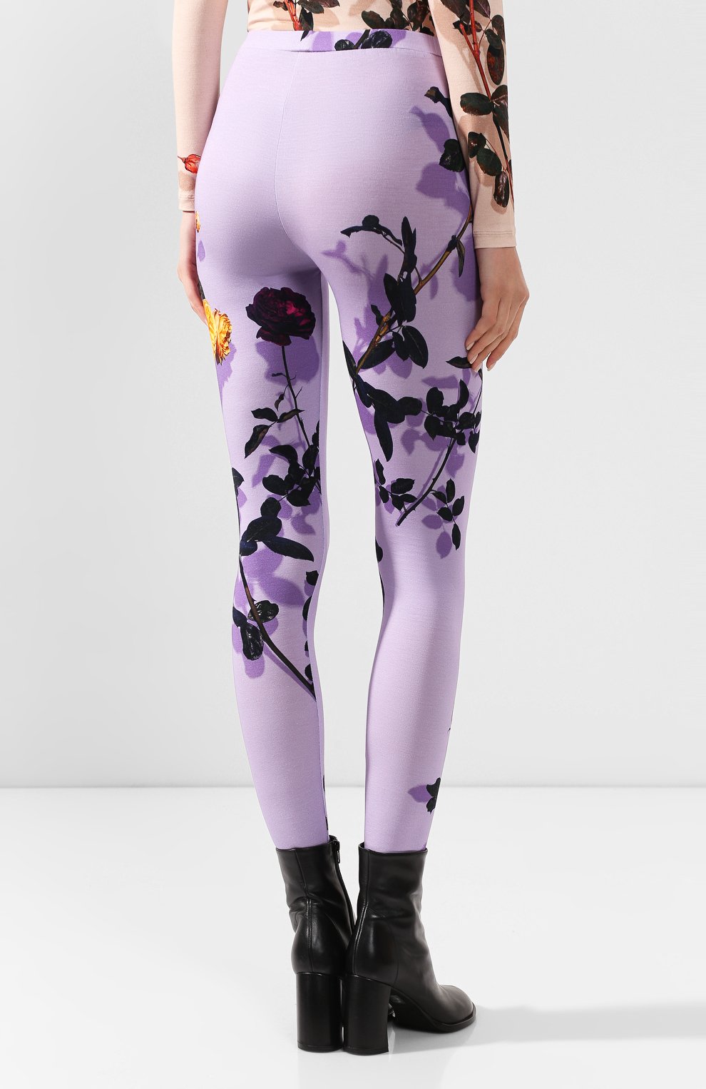 Легинсы с принтом DRIES VAN NOTEN фиолетового цвета по цене 19950 руб., арт. 192-11159-8618, фото 4 Легинсы с принтом DRIES VAN NOTEN, арт. 192-11159-8618, фото 4