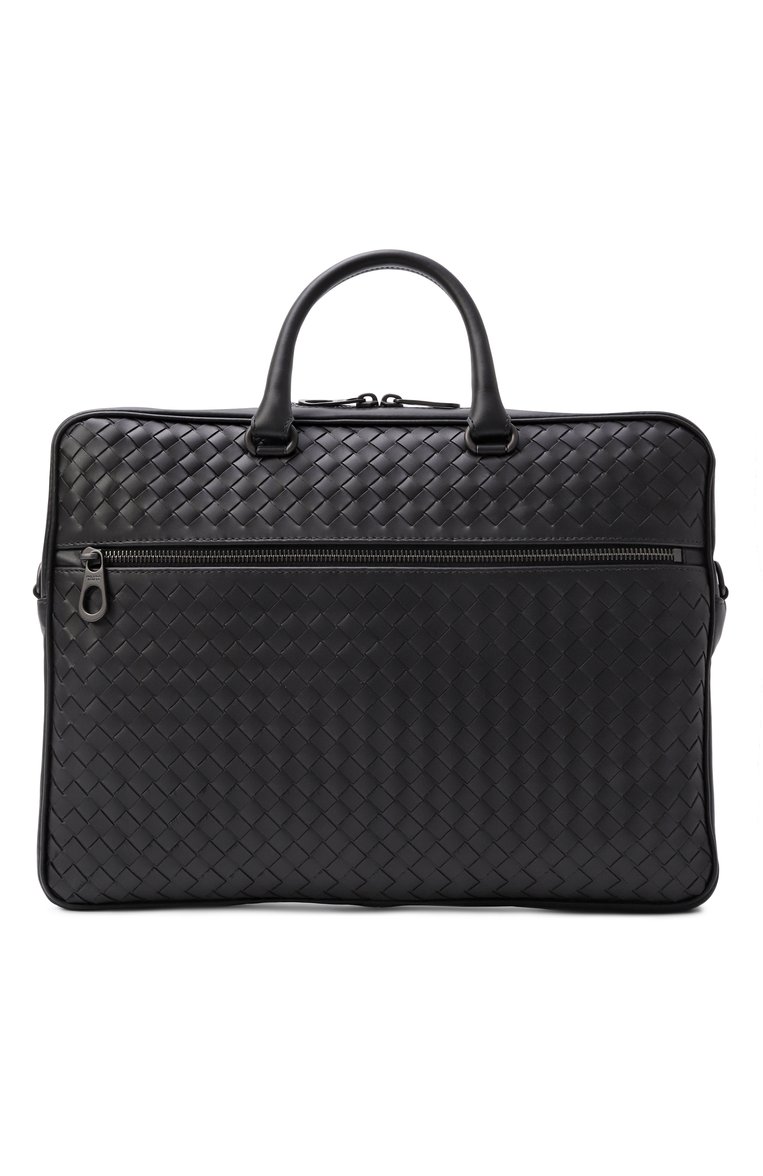 Мужская портфель BOTTEGA VENETA черного цвета, арт. 516110/V47W1 | Фото 6 (Сумки-технические: Портфели; Ремень/цепочка: На ремешке; Размер: large; Материал: Натуральная кожа)