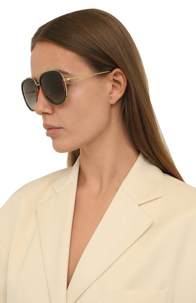 Солнцезащитные очки GUCCI разноцветного цвета по цене 41580 руб., арт. GG0062S/461704 I3330, фото 2 Солнцезащитные очки GUCCI, арт. GG0062S/461704 I3330, фото 2