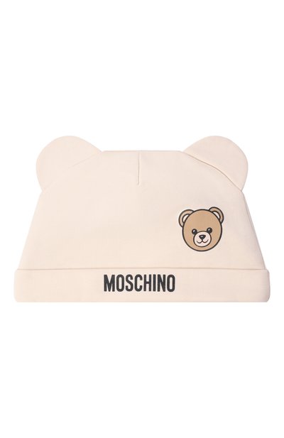 Комплект из шапки и нагрудника MOSCHINO светло-бежевого цвета по цене 9580 руб., арт. MUY099/LCA19, фото 2 Комплект из шапки и нагрудника MOSCHINO, арт. MUY099/LCA19, фото 2